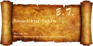 Benedikty Tekla névjegykártya